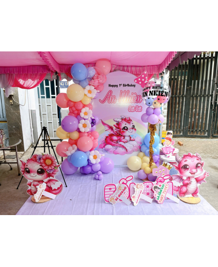 Dịch Vụ Trang Trí Backdrop Sinh Nhật Bé Anh Nhiên - Chủ Đề Con Rồng