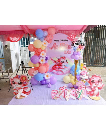 Dịch Vụ Trang Trí Backdrop Sinh Nhật Bé Anh Nhiên - Chủ Đề Con Rồng