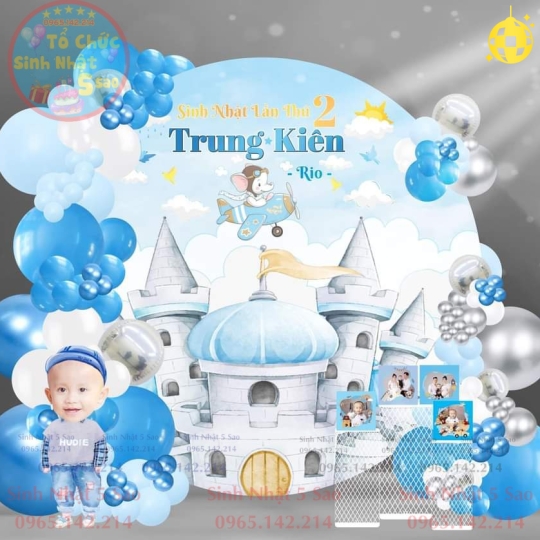 trang trí sinh nhật lâu đài